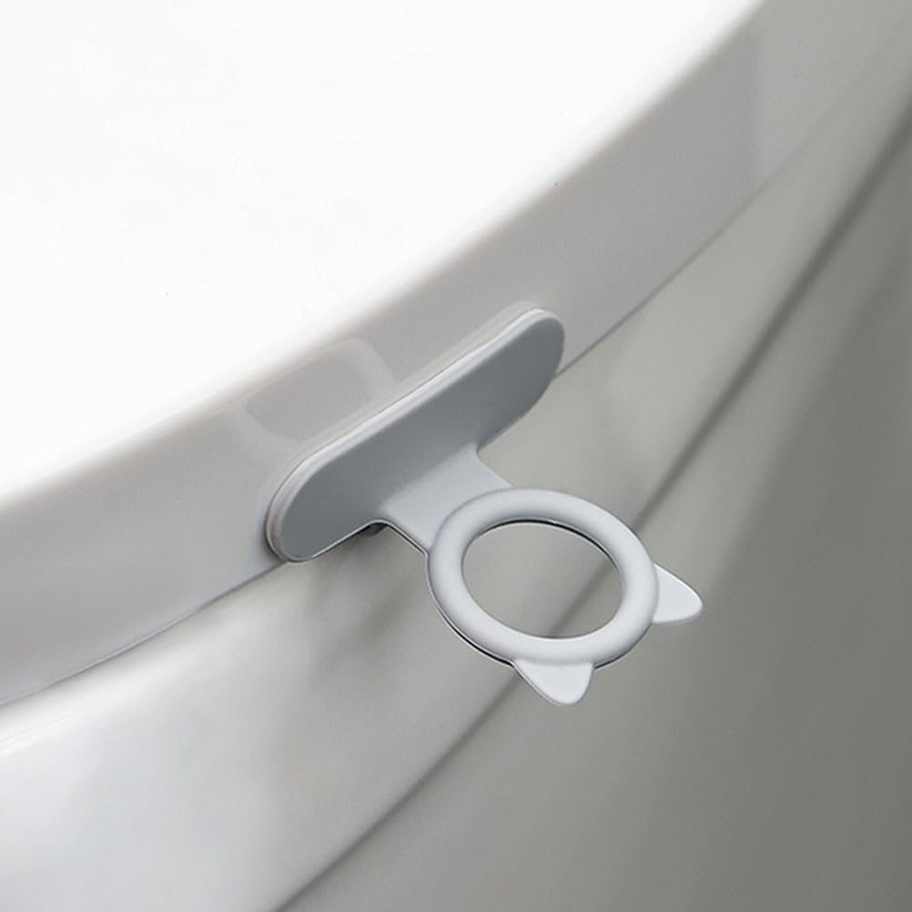 Luxshiny 4pcs Silicone Toilet Lid Handle Toilet Seat Lifter Lavatory Seat Cover Lifter Adhesive Toilet Lid Ring Avoid Touching Toilet Cover Handle for Home Bathroom Accesories