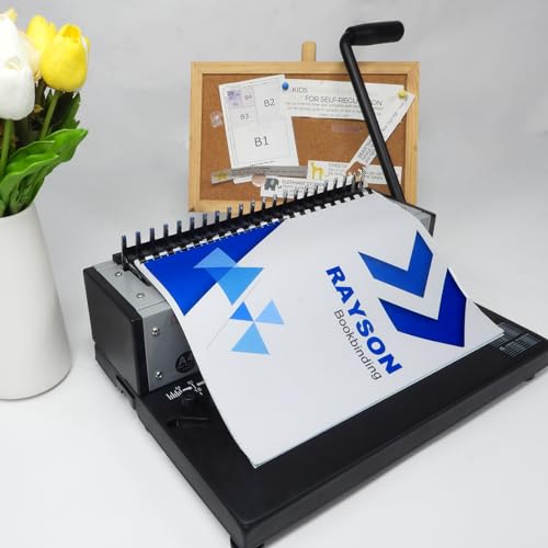 RAYSON Bindekämme, 125-200 Blatt, 21 Ringe, 16 mm 20 mm 22 mm 25 mm, Mehrere Größen, A4, Schwarz, Packung mit 40 Stück