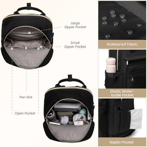 LOVEVOOK Laptop Backpack for Women 15.6 Inch Laptop Bag with USB Port, Fashion Waterproof Backpacks Teacher Nurse Stylish Travel Bags Vintage Daypacks Bookbag for College School Work — view 4