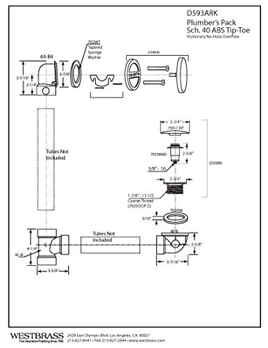 Bonde de baignoire pour rénovation complète avec coudes ABS Sch. 40 - 6