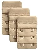 Chanie Women Pack of 3 Soft Comfortable 2 Hooks Bra Extender,2.4