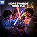 TOY Life Light Up Saber - 3 Pack Lightup Sabers, Extendable & Collapsable Light up Saber Sword, Saber Toy Set with Motion Sensitive FX Sound, Galaxy War Light Up Sword Toy for Kids Adults Cosplay
