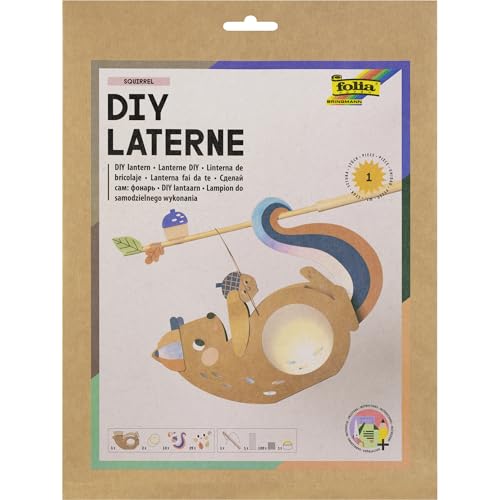 folia 95302 - DIY Laterne SQUIRREL, ca. 22,5 x 26,5 x 6 cm - Laternen...