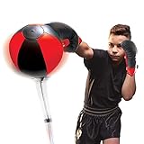 Protocol Youth Boxing Set with Gloves – Adjustable Height Stand, 35” to 50” high – Punching Bag for Kids – Fun at-Home Workout - Youth Boxing Gloves - Easy Set Up - Red