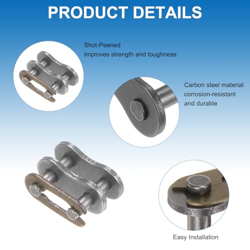 QUARKZMAN 5 Stück 04B-1 Rollenketten Verbindungslinks 6mm Teilung Kohlenstoffstahl Master Verbindungsstück, Kettenmeister-Verbindungsstücke für 04B-1 Kette