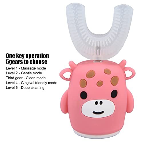 Topyond U-förmige Zahnbürste Für Kinder, Rosa Cartoon-elektrische Zahnbürste, 360-Grad-Tooth Rush-Zahnreinigungsmaschine Für Den Ganzen Mund(Child) – Bild 6