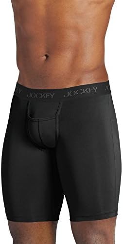 Jockey Men's Underwear Sport Microfiber 10" Midway Brief, Black, M