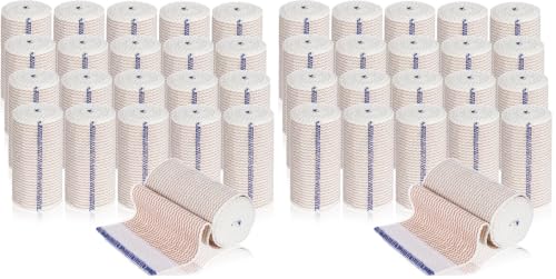 Image of Reginary 40 Pack Elastic Bandage Wrap 4 Inch Blue Trim