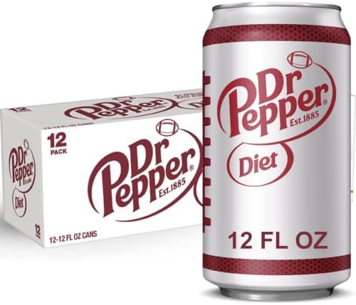Diet Dr Pepper Soda, 12 fl oz cans, pack of 12