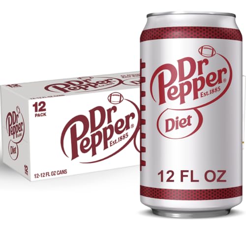 Image of Diet Dr Pepper Soda, 12 fl oz cans, pack of 12