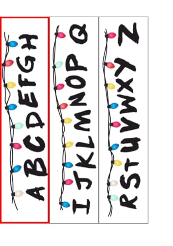 Stranger Thigs Alphabet Lights Cake Border Ribbons 3 x PRE-CUT ICING Strips Cake Decoration
