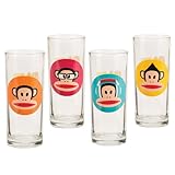 Vandor 46002 Paul Frank 4 pc 10 oz Glass Set, Multicolor