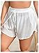 Floerns Women's Plus Size Split Sheer Cover Up Shorts Knot Front High Waisted Swimwear White XX-Large Plus