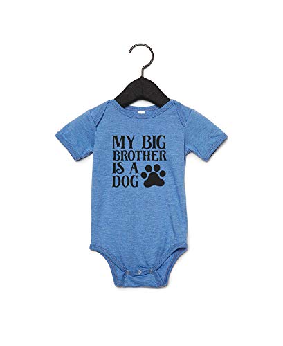 LyCheer Body bio pour bébé garçon et fille avec inscription « My Big Brother is a Dog » - Bleu - 24 mois Cover