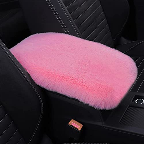 Silence Shopping Fluffy Furry Armrest Cover For Car, Auto Center Console Cover Pad Car Soft Console Pad Wool Fur Armrest Seat Box Cover Protector Universal Fit For Most Vehicle, Suv (Pink) #TOP5