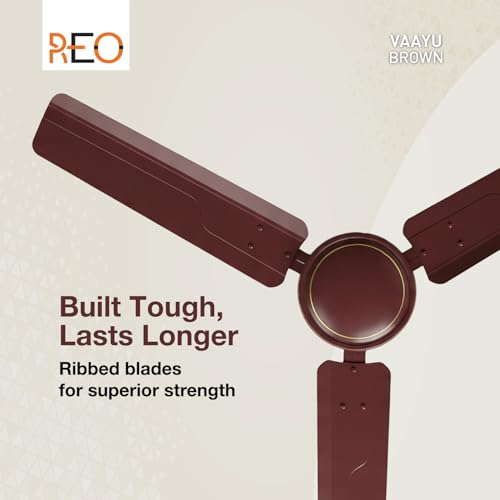 Image of Havells REO Vaayu 1200mm ES Ceiling Fan | High Speed, High Air Delivery | Strong & Powerful, Air Delivery: 220CMM| RPM: 370| 2 Year Warranty | (Pack of 1, Brown)