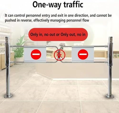 Automatic Swing Gate One-Way Door, Stainless Steel Safety Gate for Aisles, Parks & Stores, 33.5in Load-Activated Automatic Swinging Device