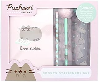 Pusheen Sports Stationery Set | 1x Drinking Bottle, 1x Pen & Pencil Set and 1x Writing Pad | Back to School | Stationary Supplies | Gifts for Girls and Boys