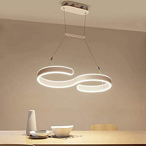 GH-YS 60W Modern LED Chandelier Creative White Aluminum Acrylic Adjustable Height Chandelier Remote Control Dimmable 3000K-6000K L60cm * W30cm [A Energy] steampunk buy now online