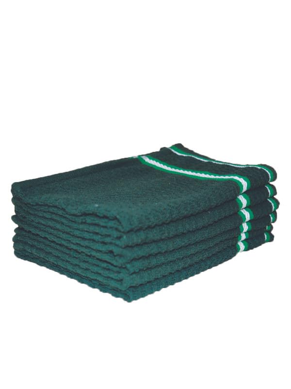 Image of Athom Living Popcorn Textured Solid Cotton Hand Towel Green 35x55 cm Set of 6