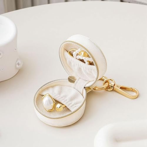 Image of Jewelry Ring Holder Keychain Small Portable Travel Sports Case, Black