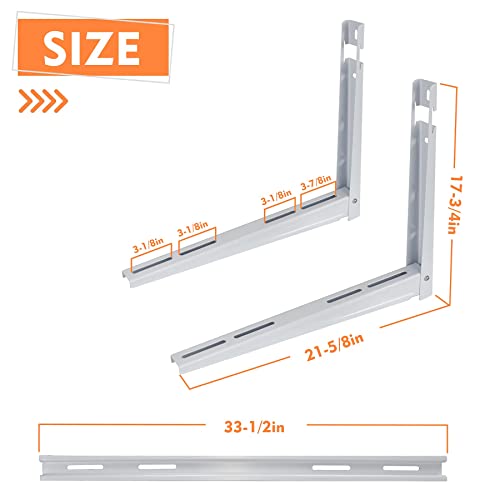 Gcgoods Outdoor Wall Mounting Bracket For Ductless Mini Split Air Conditioner Heat Pump Systems, Heavy Duty Foldable Design With Cross Bar, 9000-36000 Btu Condenser #TOP2
