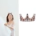 Lurrose corona barroca cristal negro redondo reina corona vintage bronce tiara nupcial...