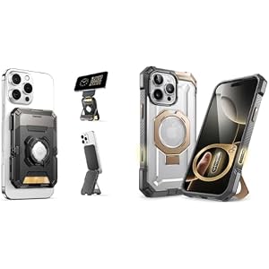 SUPCASE Bundle for iPhone 16 Pro Max Case DesertGold (UB Grip) & Magnetic Wallet with AirTag Holder