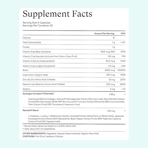 Nutrafol Women\'s Hair Growth Supplements, For Women Ages 18-44, Clinically Proven Hair Supplement for Visibly Thicker and Stronger Hair, Dermatologist Recommended - 1 Month Supply, 1 Refill Pouch