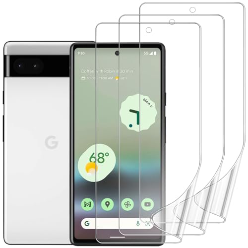 DYNASCO 3 Piezas Protector de Pantalla para Google Pixel 6A, Película de TPU Hidrogel Flexible para Google Pixel 6A 6.1', Admite Función de Huella Dactilar, Sin Burbujas, Fácil Instalación