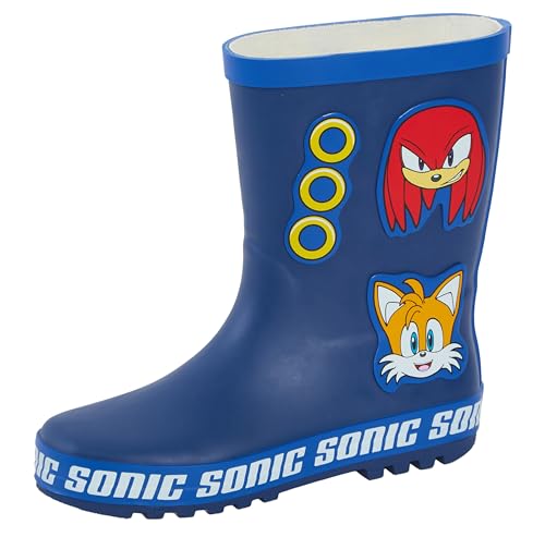 Sonic The Hedgehog Botas de agua de goma para niños, botas de agua para lluvia y nieve, multicolor, 27 EU