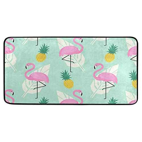 Anti Fatigue Kitchen Floor Mat, Non Slip Absorbent Comfort Standing Mat Soft Runner Rug For Hallway Entryway Bathroom Living Room Bedroom 39 X 20 In (Tropical Pineapples Flamingo) #TOP10