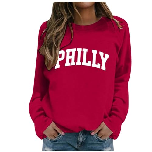 Sweatshirt imprimé rouge sans capuche col rond vêtement confortable taille XL
