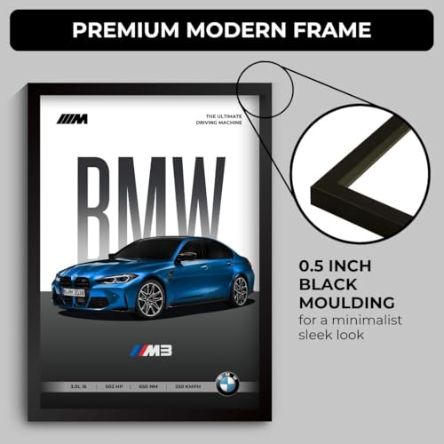 Image of Funk You Store BMW M3 Poster | Framed BMW A4 Sized (31 x 23 cm) | M3 Car Poster for Wall, Sportcar Frames | Car Posters for Wall, Bedroom, Hostel, Study Area, Hostel (F 052)
