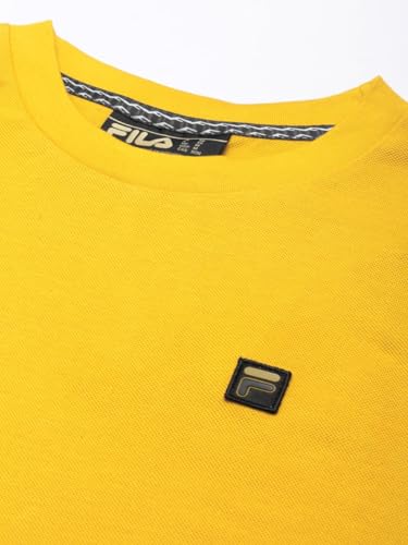 Image of Fila Men's Solid Regular Fit T-Shirt (12012915 Orange