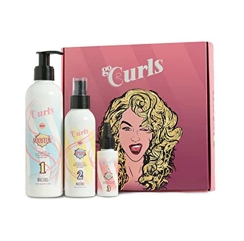 MAZZACI GoCurls - Kit de rizos para rizar rizos con 3 pasos, sin sulfatos ni parabenos, aceite de argán, aceite de coco, queratina