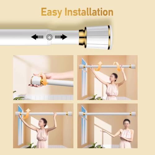 Tringle pour rideau de douche extensible 160-250cm vert sans perçage - 7