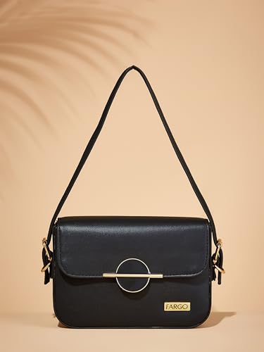 Fargo PU Women's Sling Bag Cross-Body Black - Image 4