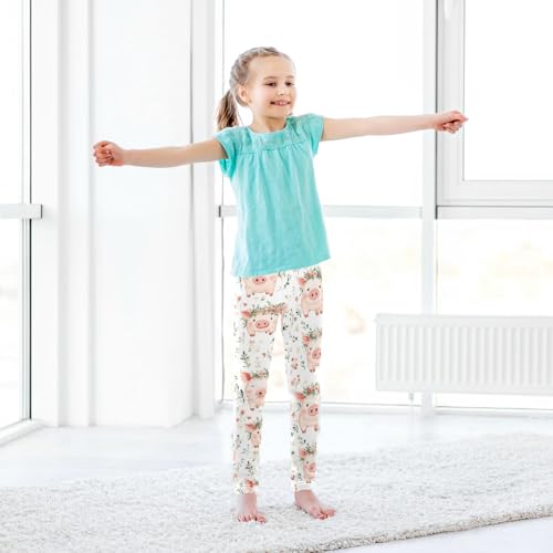 Pigs Wreaths Girls' Leggings Toddler Doodles Cute Kids Yoga Pants Dance Active Tights 4T 6