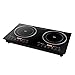 Produktbild 4400W 220V 2 Kochzonen 8-Gear Elektro Doppel Induktionskochfeld Kochfeld for Cooker Küche mit Touch Display Timer(Schwarz)
