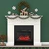 55 Inch Electric Fireplace with Mantel Elegant Heater for Living Room or Bedroom with Remote Control and LED Flame Effects White