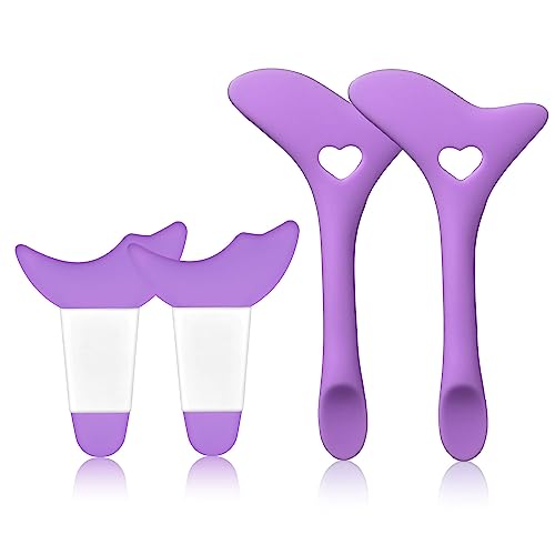 TOYMIS 4St Eyeliner-Schablonen, Multifunktionales, Wiederverwendbares Silikon Mascara Schild Schablonen für Augen Make-up für Eyeliner, Wimpern, Lidschatten, Lippenstift (Lila)