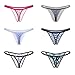 Closecret Women’s Panties Cotton Thongs Pack of 6pcs G-String (Small - Medium, Printed)