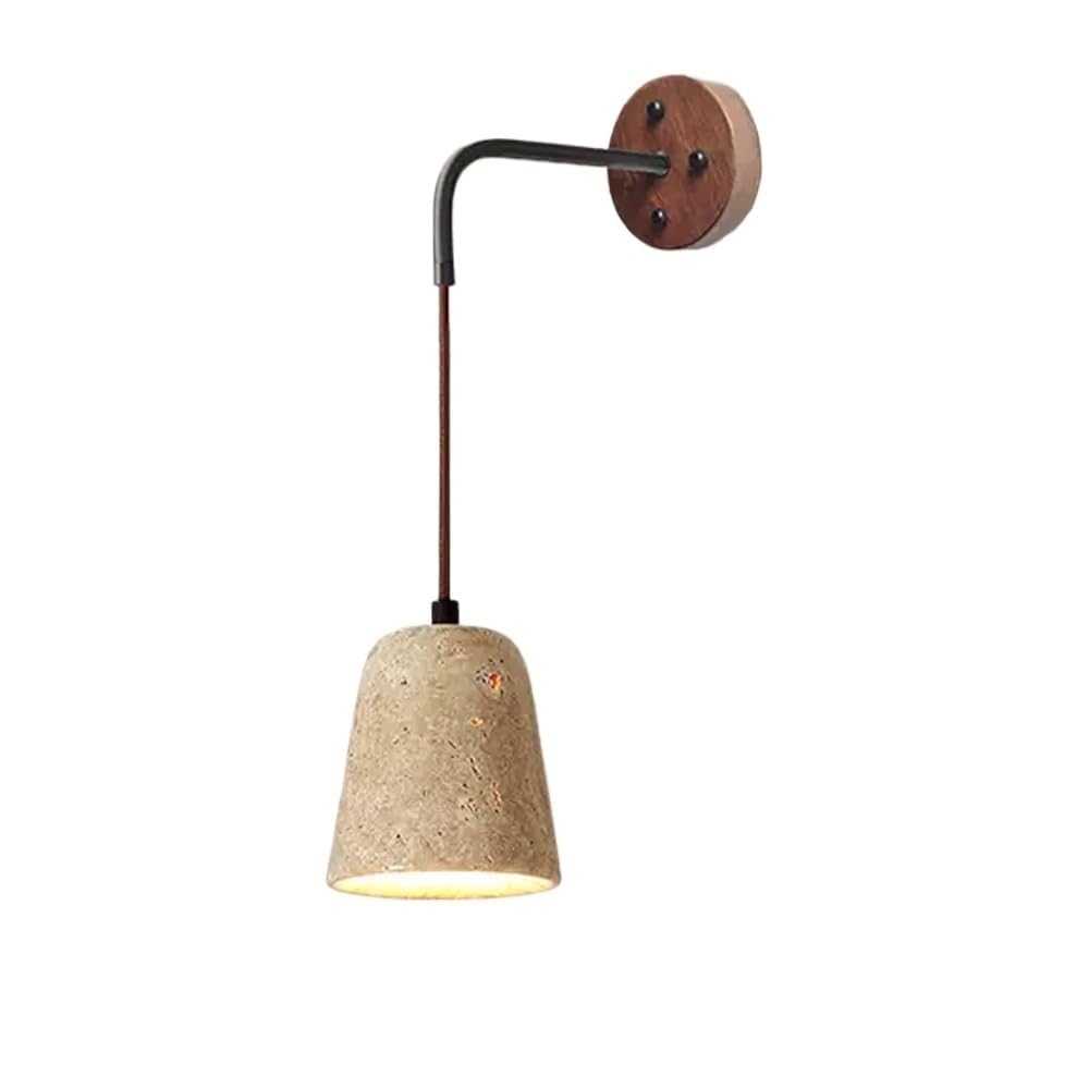 Apliques de Pared para Baño Vintage, Apliques de Pared de Mármol Modernos, Aplique de Pared de Piedra Natural, Lámpara de Pared Rústica de Madera Industrial Vintage de Mediados de Siglo para