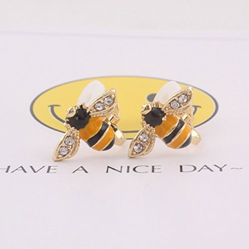 Fashion Cute Small Bee Flower Butterfly Rabbit Crown Clip on Earrings Without Piercing for Charm Accessory2