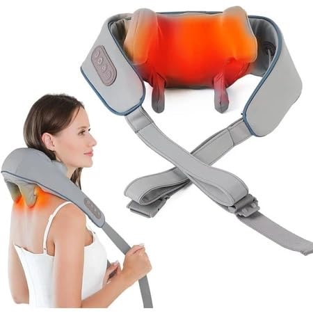 Massageador Elétrico com Calor Shiatsu — Alívio Imediato para Dor nas Costas, Ombros e Pescoço — Ideal para Trabalho Home Office