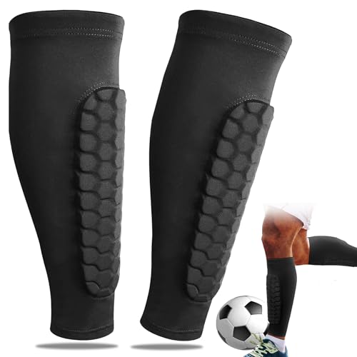 jatimdotin 1 Paire de protège-Tibias de Football, Ski Shin Guards, Confortable et Résistant aux Chocs, Manchon de Protection des Mollets pour Équipement De Protection Ski, Sport, Football (Taille: L)