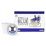 Stella Blue Coffee Pods, Electric Avenue Blend, Dark Roast, Toffee Dark Chocolate, Smoky Notes, 100% Arabica Beans, Ethically Sourced from Central and South America,12 Recyclable K Cup Compatible Pods