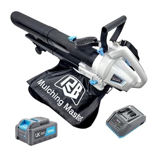 RB 40V Leaf Blower and Vacuum Combo - Powerful Cordless Leaf Vacuum Mulcher with 4.0Ah Battery, 30:1 Mulching, 12L Bag, Adjustable Handle