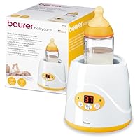 Beurer BY 52 Babykost- und Fläschchenwärmer, Erwärmen und Warmhalten von Babynahrung, 8 Minuten Aufwärmzeit, digitale Temperaturanzeige, passend für alle handelsüblichen Babyflaschen, 1 Stück